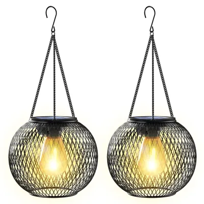 Solarleuchten 2er-Set, Retro-Design, Metall, warmweiß, IP65