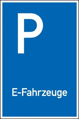 Produktbild von Dreifke® Schild I Parkplatzschild E-Fahrzeuge, Aluminium, spitze Ecken, 400x6...