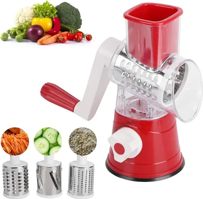 Immagine prodotto di Tritatutto universale, taglierina multifunzionale, affettatrice portatile per verdure e alimenti (acciaio inox) Affettaverdure - CUTERO