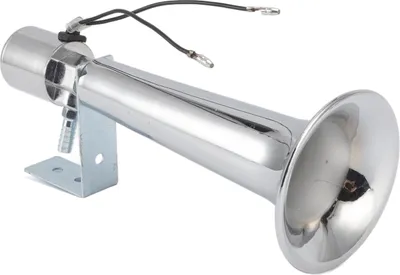 Productafbeelding van Universele luchthoorn voor auto's, extreem luid, 180 dB, enkele trompet, geschikt voor vrachtwagens, voertuigen, treinen, boten, 12-24 V DC, chroom