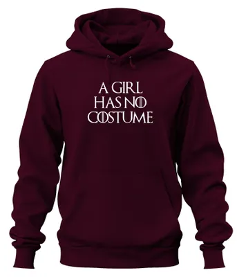 Obrázek produktu pro A Girl Has No Costume Halloween Saying Fantasy Parody Girl Uni mikina s kapucí, Burgundy, S