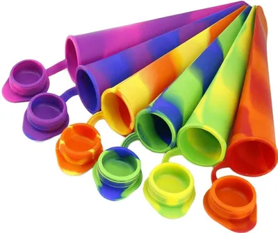 Produktbild von Wiederverwendbare Eisformen aus Silikon 6 Stück EIS am Stiel Eiscreme Formen Ice Pop Maker Wassereis Eislutscher Bunt - BPA Frei