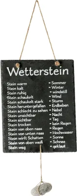 Produktbild von Wetterstation mit Schiefertafel - Wetterstein ca. 20x25 cm