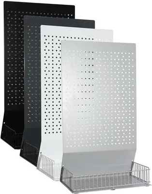 Obrázok produktu pre Kovový vozík na prezentáciu tovaru v tvare L, čierny, 30 x 53 x 19 cm