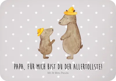 Produktbild von Mr. & Mrs. Panda magnet Bären mit Hut - Grau Pastell - Geschenk, Family, büromagnet, Kühlschrankmagnet, Vatertag, whiteboardmagnet, Papa, zettelhalter, Familie, Muttertag