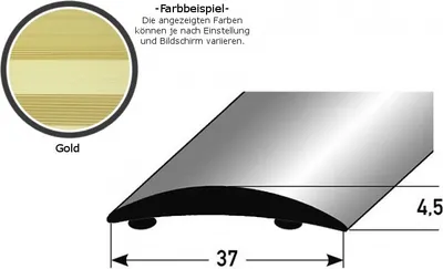 Produktbild von Übergangsprofil "Tilburg"/ Übergangsschiene, 27 mm, Typ: 11 (Aluminium eloxiert):-goldfarbig-900-selbstklebend