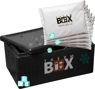 Produktbild von THERM BOX Profi Styroporbox Gastro GN mit 5x Kühlakku für Kühlbox 40L Innen: 54x34x21,5cm Transportbox Wiederverwendbar