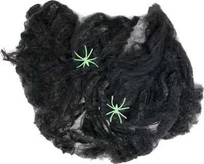 Produktbild von Oblique Unique 6x Spinnen + Spinnennetz Spinnweben Grusel Horror Tisch Deko Halloween Dekoration schwarz neon grün