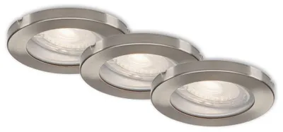 Immagine prodotto di Lampade da incasso a LED, set da 3 GU10 IP65 5 W argento metallo-plastica Briloner