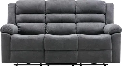 Produktbild von Vente-unique BUROLO, Liegestuhlsofa, Wohnzimmer, Grau, 3 Sitz(e), Grau, Polyester