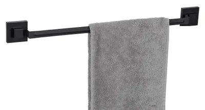 Zdjęcie produktu dla Wieszak na ręcznik WENKO Vacuum-Loc® Mod. Quadro Black, mocowanie bez wiercenia