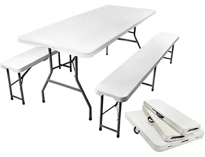Produktbild von Klappbares Camping-Set 180cm Weiß Malatec 3257