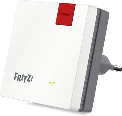 A white and gray Fritz!Repeater 600 WiFi N Extender is shown against a white background.