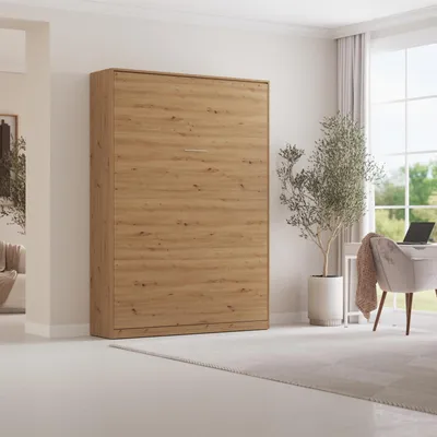 Produktbild von Schrankbett Klappbet  Wildeiche 140x200V ohne Taschenfederkernmatratze