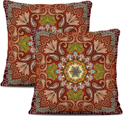 Obrázok produktu pre 2-balenie obliečok na vankúše Plyšové vlákno 45 cm X 45 cm, Dekoračný poťah na vankúš, Mandala, Bohémsky, Boho dekor, Hippie, Retro etno vankúš na gauč, spálňu, obývaciu izbu, farmu