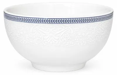 Zdjęcie produktu dla Thun, 1794. Miska na zupę, porcelana czeska, 14,5 cm, biała koronka, niebieski brzeg, Thun