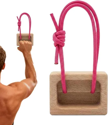 Productafbeelding van Hangboard Klimtraining - Optrekgreep Trainingsapparaat - Vingerkracht Opbouwen - Compact Draagbaar Ontwerp - 10.5 cm - Houtkleur