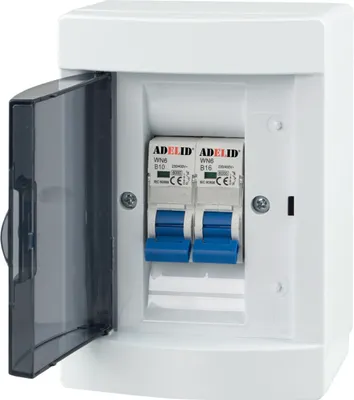 Produktbild von Sicherungskasten Leitungsschutzschalter Stromverteiler Komplett mit "B" LS Schalter 2 Module