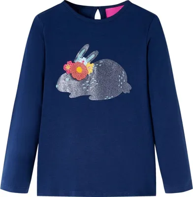 Produktbild von Kinder-Langarmshirt Marineblau 104