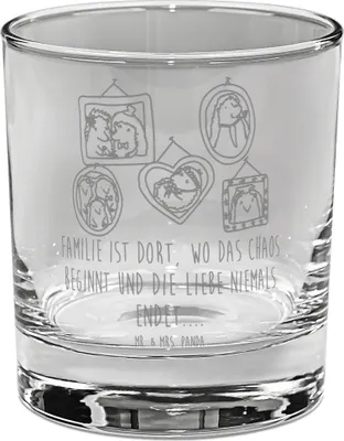 Produktbild von Mr. & Mrs. Panda Cocktailglas Igel Familie - Transparent - Geschenk, Tumbler, Glas, gravur, Trinkglas, Mama, Bilder, Bruder, für Gin