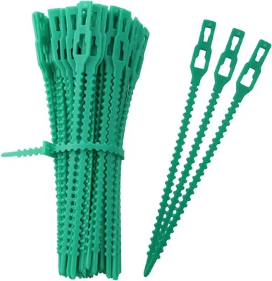 Produktbild von 50 Stück Pflanzbinder Pflanzenbinder grün 17cm Universalbinder Blumenbinder Sträucher binden Baumbefestigung Allzweckbinder Drehbinder Pflanzen stabilisieren