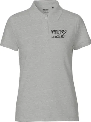 Produktbild von Huuraa Damen Polo Shirt Waltrop verliebt XS Sport Grey Bio Baumwolle Fairtrade Poloshirt Geschenkidee