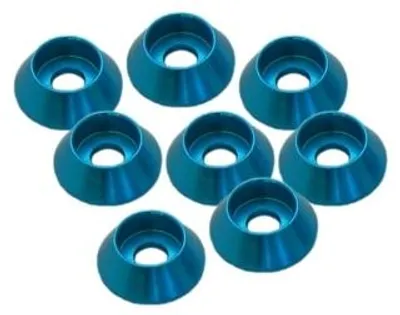 Productafbeelding van 3 mm aluminium conische ringen, blauw (8 stuks)