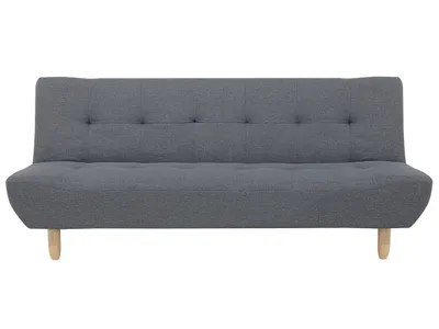 Zdjęcie produktu dla BELIANI Sofa rozkładana ciemnoszara 3 osobowa pikowana kanapa z funkcją spania