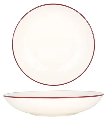 Zdjęcie produktu dla Talerz głęboki Bonna - Linea Burgundy - Porcelana - 23 cm (1000cc)