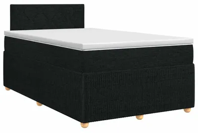 Zdjęcie produktu dla vidaXL Łóżko sprężynowe z materacem czarne 120 x 200 cm tkanina