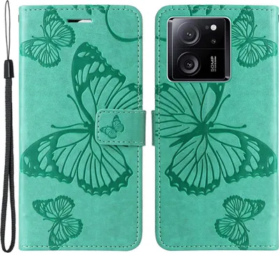 Produktbild von Xiaomi 13T / 13T Pro Hülle - Coverup Schmetterling Klapphülle - Grün