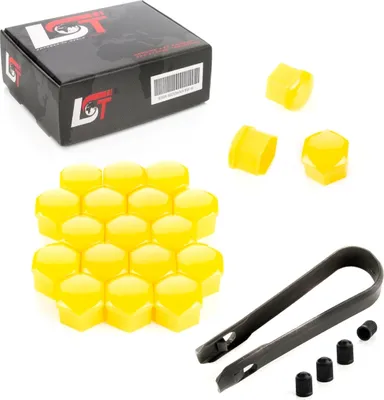 Produktbild von 20x Radschrauben Kappen 17mm gelb Glanz für ALFA ROMEO FIAT LANCIA SUBARU TOYOTA