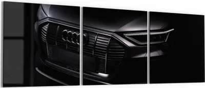 Produktbild von DEQORI Glasbild Echtglas 3x50x50 cm 'Audi Frontalaufnahme' Wandbilder XXL groß