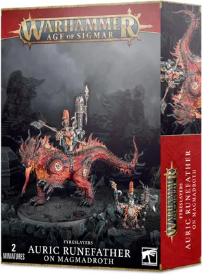 Produktbild von Warhammer Age of Sigmar Fireslayers Auric Runefather on Magmadroth