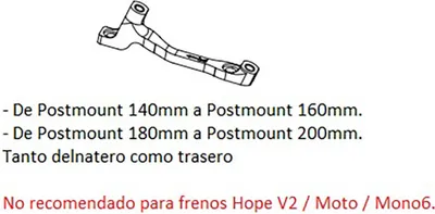 Produktbild von Hope K Postmount Scheibenbrems-bremssattel-adapter Schwarz 140-160 mm / 180-200 mm Schwarz 140-160 mm / 180-200 mm