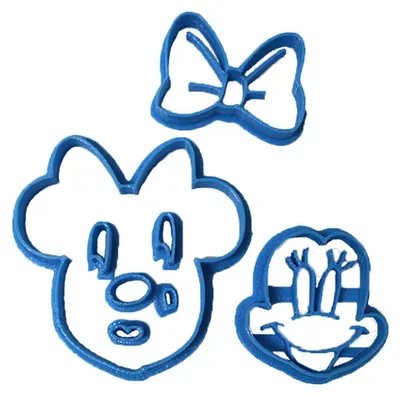 Fondant-Ausstecher Minnie-Gesicht, blau, 8x7x1,5 cm