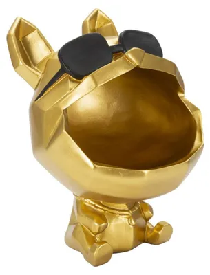 Produktbild von Mauro Ferretti Dekofigur Hund Ø17x23,5 cm gold schwarz