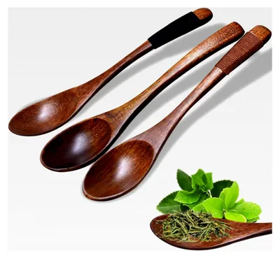 Produktbild von Kleine Holzlöffel, 3 Stück, umweltfreundliches Geschirr für Tee, Kaffee, Honig, Zucker und Gewürze