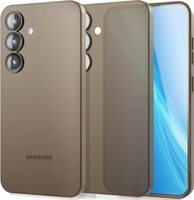 Image de Coque rigide NALIA Ultra Slim pour Samsung Galaxy S25 Plus – Finition mate et épaisseur de 0,3 mm – PHANTOM (coque ultra-fine) – Marque berlinoise – Taupe transparent