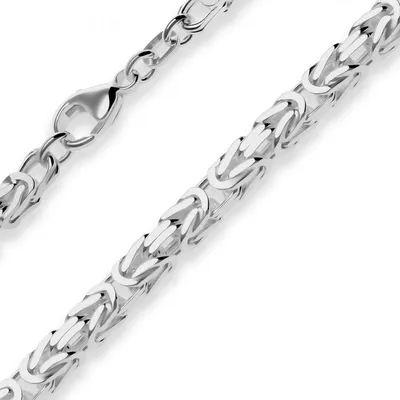 Produktbild von 4mm Armband Königskette Silberarmband Armschmuck aus 925 Silber rhodiniert 20cm