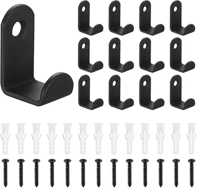 Imagen del producto de Ganchos de pared metálicos, 30 unidades, color , ganchos para fijar con tornillos, ideales para dormitorios y baños