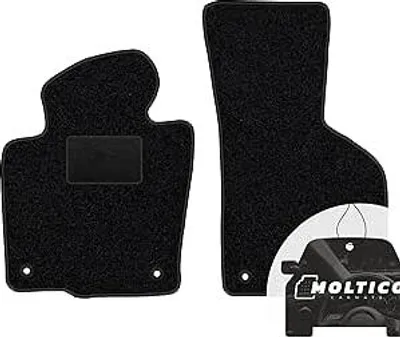 Produktbild von moto-MOLTICO Vorne Fußmatten Auto Velours Autoteppiche Schwarz Automatten Set 2-teilig passend für VW EOS 2006-2015