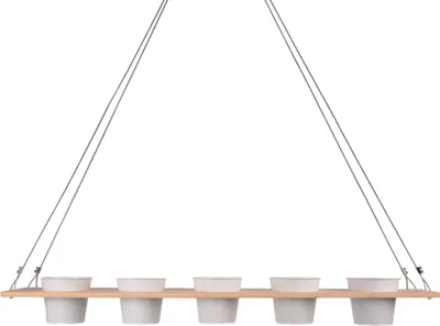 Produktbild von UNUS® Kräuterbar Weiß Bambus, Kräuterregal Aufhängen,100 x 16 cm, Kräuterhalter