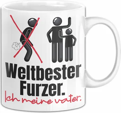 Produktbild von Vater Geschenk Tasse Weltbester Furzer Papa Geschenkidee zum Vatertag von Sohn Tochter  (Weiß)