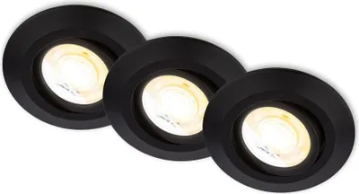 Obrázek produktu pro sada 3 vestavných LED reflektorů 230V CCT stmívatelných Ra90 otočných 9 cm černá