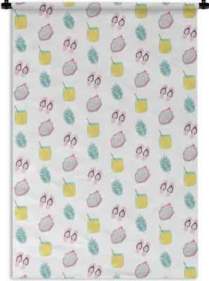 Produktbild von MuchoWow® Wandteppich Wandbehang Sommer - Pastell - Muster 120x180 cm Tapisserie Dekoration Wandtuch - Schlafzimmer - Dekorationen für das Haus