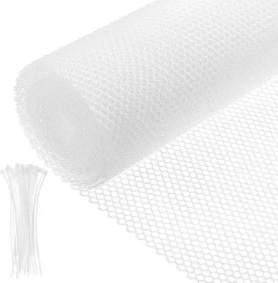 Zdjęcie produktu dla Białe ogrodzenie z siatki z tworzywa sztucznego, 8 m x 30 cm, do ogrodu i dla zwierząt, grubość 1,7 mm