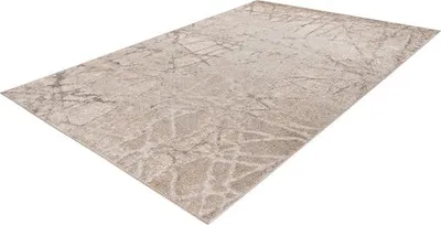 Produktbild von Lalee Milas - Teppich - Polyester - Glanz - High Low Effekt- Low Flor Modern - Trendy- Designs- 3D-Effekt - Super Soft - 80x150 cm Silber Beige