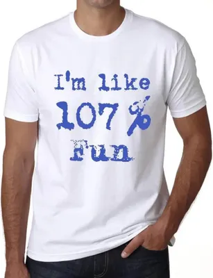 Produktbild von Herren Grafik T-Shirt Ich bin zu 107% lustig – I'm Like 107% Fun – Öko-Verantwortlich Vintage Jahrgang Kurzarm Lustige Druck Geburtstag Geschenk Mann
