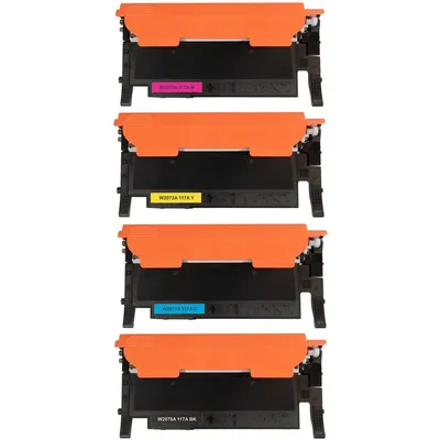 Image de Lot de cartouches de toner XL compatibles W2070A, W2071A, W2072A, W2073A - 117A pour HP Color LaserJet série 150, série MFP 170, MFP 178, MFP 179
